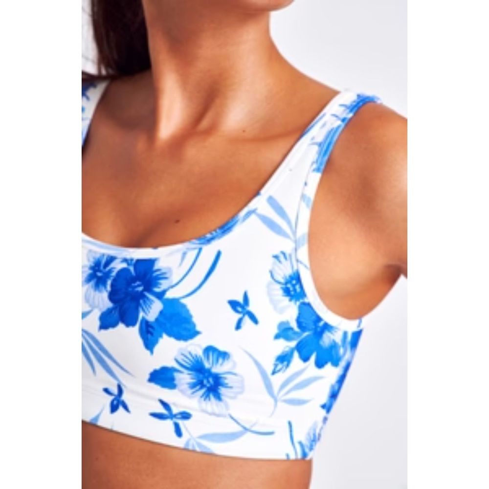 LoveShackFancy Blue Floral Sports Bra Size XL